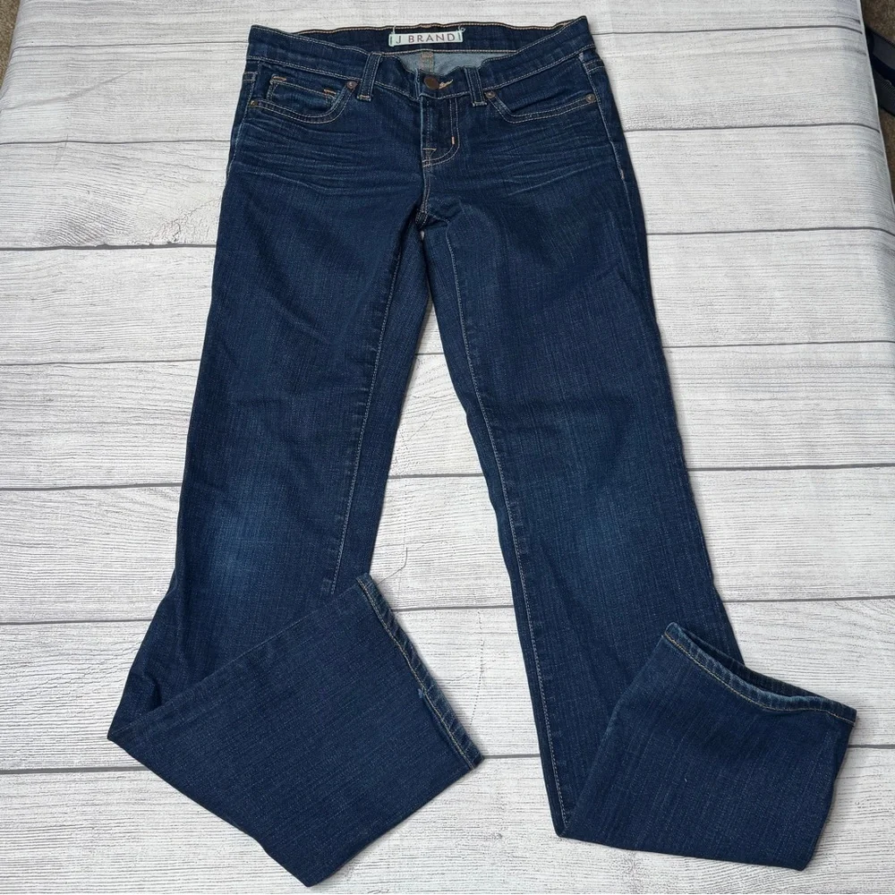 J Brand Women's Jeans Cigarette Leg Low Rise Stretch‎ Ink Dark Denim Size 25